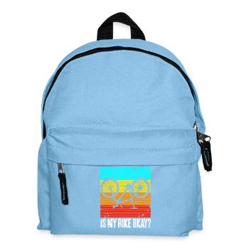 Is My Bike Okay Funny Crash Cyclist Retro - Kids' Backpack - light blue - Front