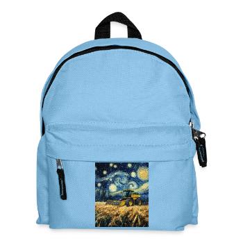 Combine Harvester Farmer Van Gogh Style Starry - Kids' Backpack - light blue - Front