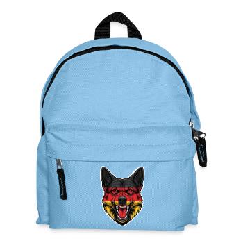 Deutscher Schäferhund Flaggenmotiv - Kinder Rucksack - Hellblau - Vorne