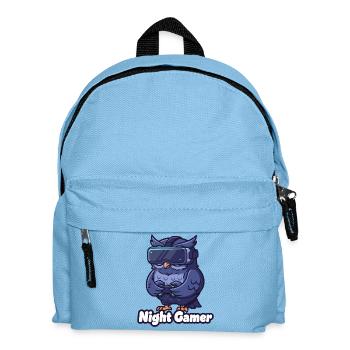NachtGamer Eule VR - Kinder Rucksack - Hellblau - Vorne