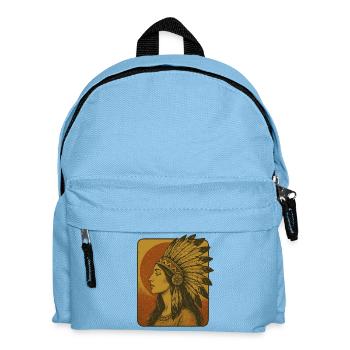 Vintage Native American Feather Headdress - Kids' Backpack - light blue - Front