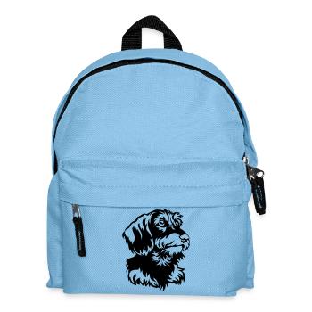 Dackel Kopf - Kinder Rucksack - Hellblau - Vorne