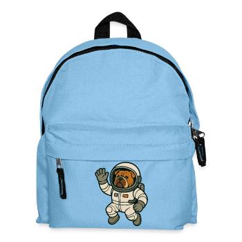 Bulldogge Astronaut schwebt im Weltraum Karikatur - Kinder Rucksack - Hellblau - Vorne