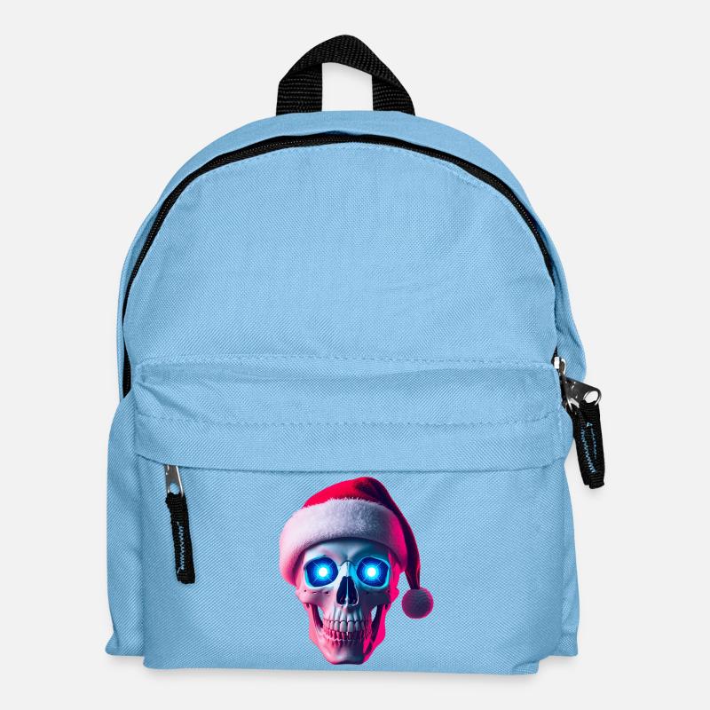Crâne néon Santa - Sac à dos Enfant - bleu clair