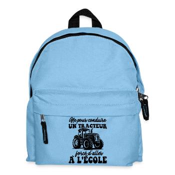 Born To Drive A Tractor Forced To Go To School - Kids' Backpack - light blue - Front