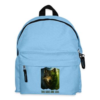 Les Deux Visages du Loup - Sac à dos Enfant - bleu clair - Devant