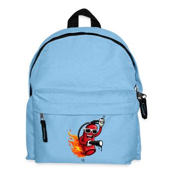 Cool fire extinguisher with flames - Kids' Backpack - light blue - Front