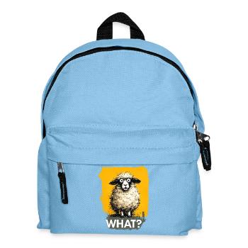 Was? Schaf mit Fragezeichen - Kinder Rucksack - Hellblau - Vorne