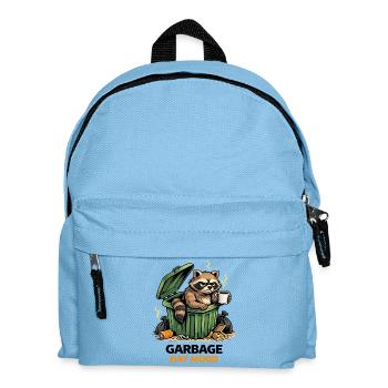 Raccoon in a Trash Can Mood - Kids' Backpack - light blue - Front