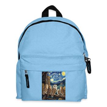 Sternennacht Schleiereule Van Gogh Kunst - Kinder Rucksack - Hellblau - Vorne