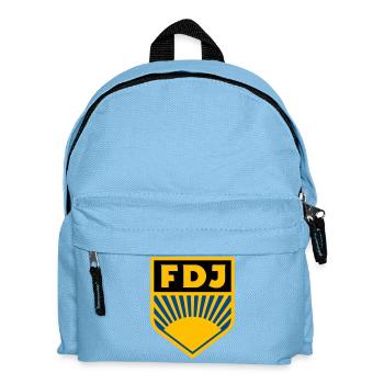 FDJ - Freie Deutsche Jugend Logo (dreifarbig) - Kinder Rucksack - Hellblau - Vorne
