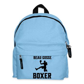 Boxeur silhouette BEAU GOSSE - Sac à dos Enfant - bleu clair - Devant