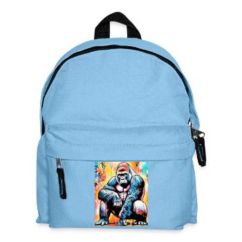 Gorilla - Kinder Rucksack - Hellblau - Vorne