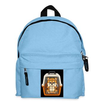 Grummelhund im Kofferbox-Design - Kinder Rucksack - Hellblau - Vorne