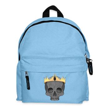 Kronen-Schädel: Königs Gothic-Desig - Kinder Rucksack - Hellblau - Vorne