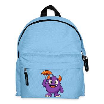 Süßes Halloween-Monster mit einem winzigen Regenschirm - Kinder Rucksack - Hellblau - Vorne