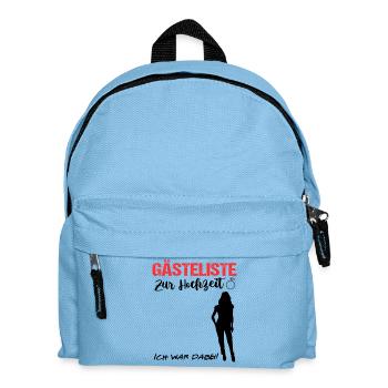 Gästeliste Gästebuch zur Hochzeit Frau Married - Kinder Rucksack - Hellblau - Vorne