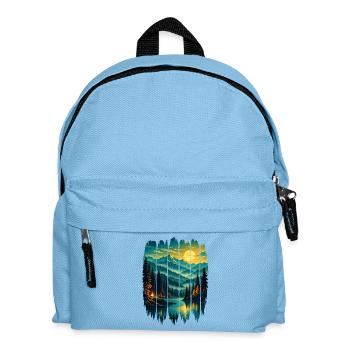Sonnenbeschienene Kiefern am Mountain Lake - Kinder Rucksack - Hellblau - Vorne