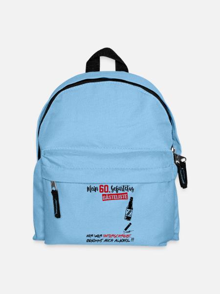 Gästeliste Gästebuch 60 Jahre Alter Geburtstag - Kinder Rucksack - Hellblau