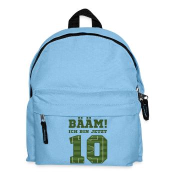 10. Geburtstag Fußballspieler - Kinder Rucksack - Hellblau - Vorne