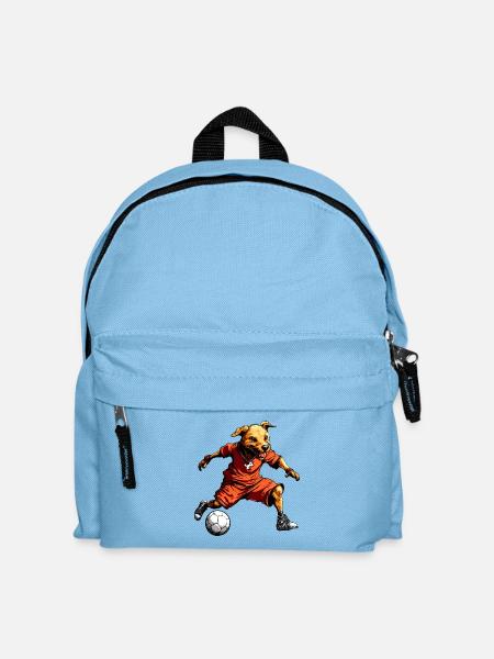 Fussball Hund - Kinder Rucksack - Hellblau