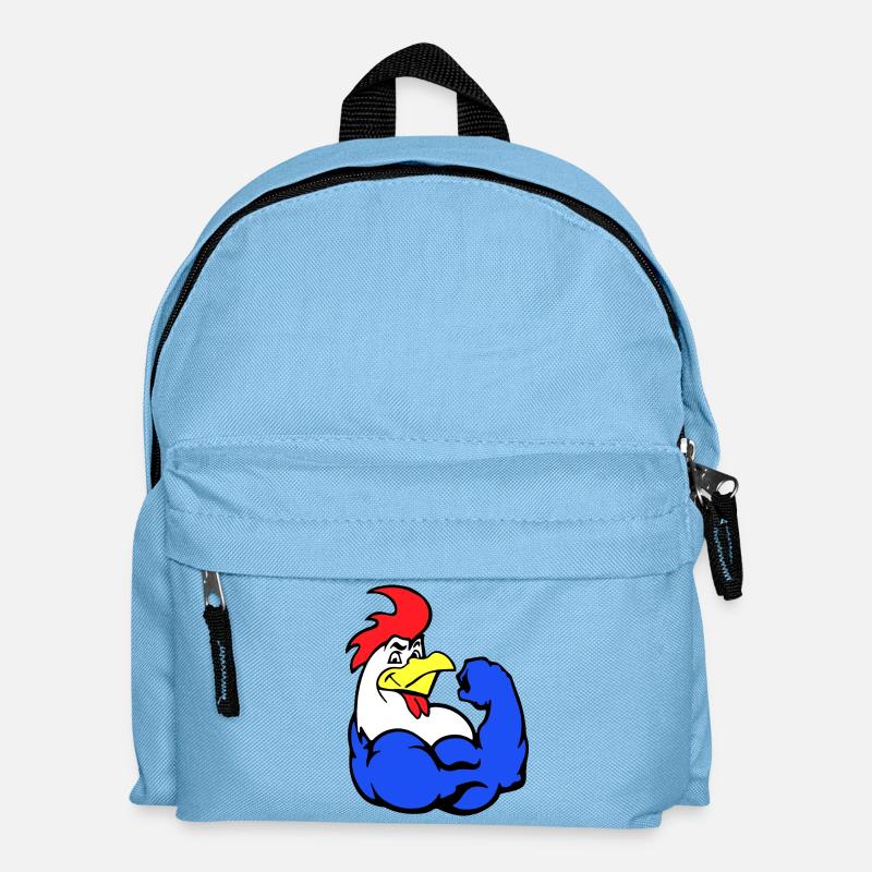 French Rooster - Kinder Rucksack - Hellblau