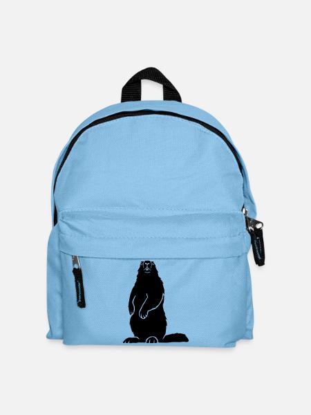 Murmeltier Alpen Alps Berge Groundhog Erdhörnchen - Kinder Rucksack - Hellblau