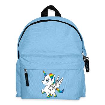 Regenbogen Einhorn, Pegasus - Kinder Rucksack - Hellblau - Vorne
