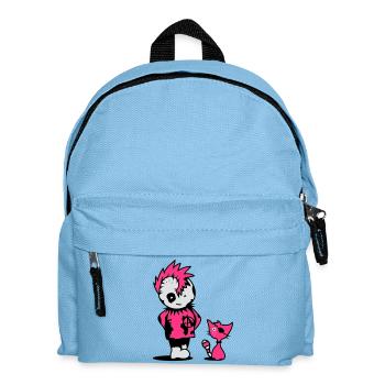 A little punk with a little cat - Kids' Backpack - light blue - Front