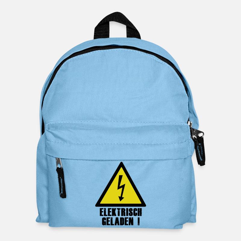 Elektrisch Geladen Warnsymbol - Kinder Rucksack - Hellblau