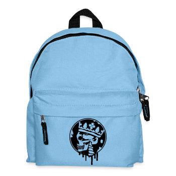 Totenschädel mit Krone Graffiti - Kinder Rucksack - Hellblau - Vorne