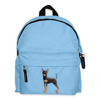 German Pinscher I Miniature Pinscher Dog Gift - Kids' Backpack - light blue - Front