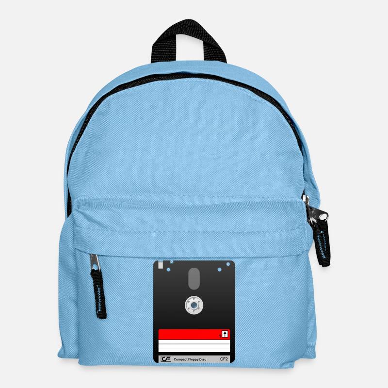 Amstrad 3" Diskette – Retro Tech 01 Symbol - Kinder Rucksack - Hellblau