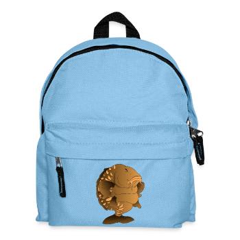 Chubby Mirror Carp Cartoon Fishing Design - Kids' Backpack - light blue - Front
