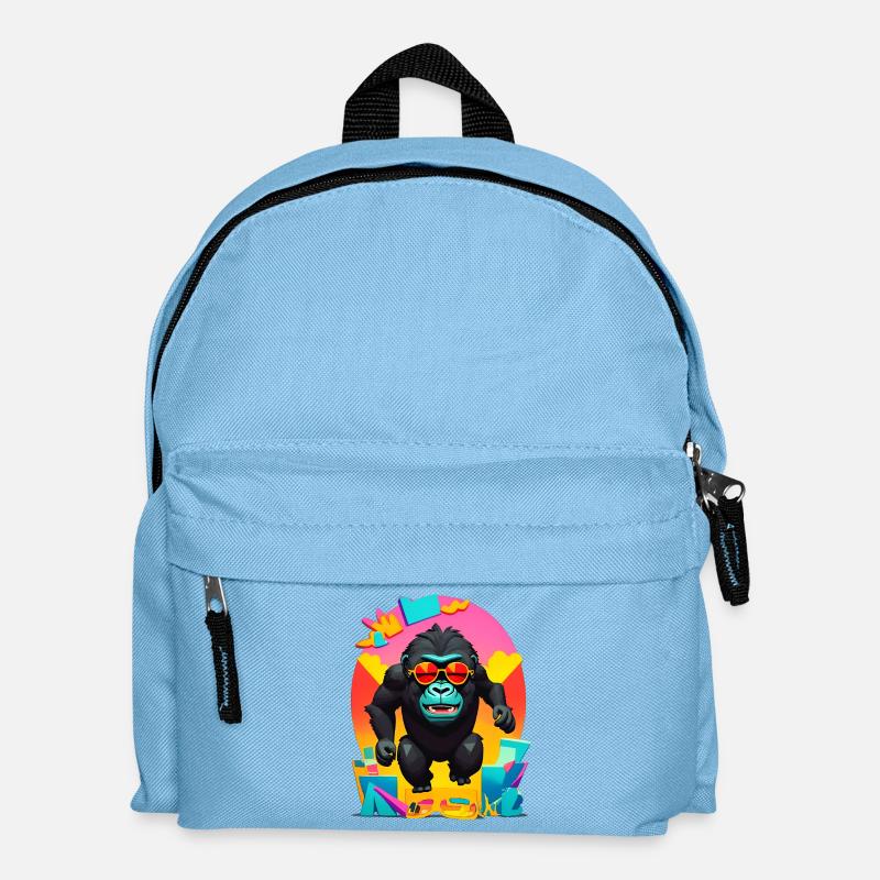 Gorilla - Kinder Rucksack - Hellblau
