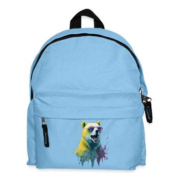 cooler Eisbär mit Sonnenbrille, Portrait - Kinder Rucksack - Hellblau - Vorne