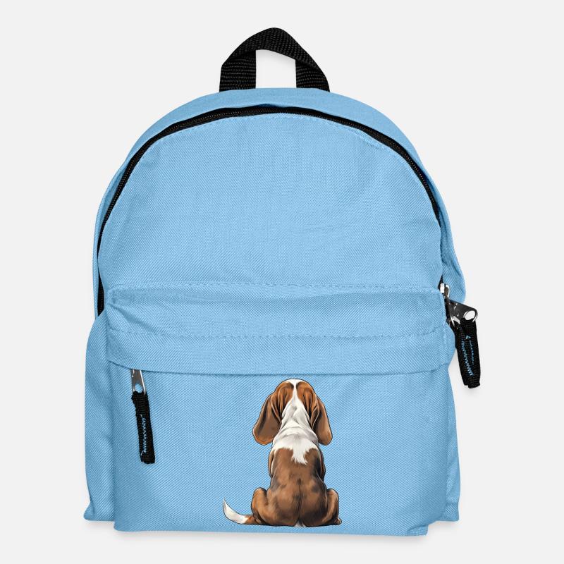 Basset Hund - Kinder Rucksack - Hellblau
