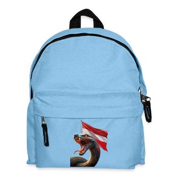 A cool snake with Austria flag - Kids' Backpack - light blue - Front