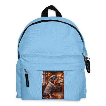 Rottweiler wearing 1920s suit cute dogs - Kids' Backpack - light blue - Front