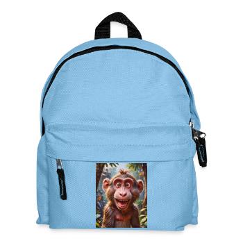super cute african animals– Baboon - Kids' Backpack - light blue - Front