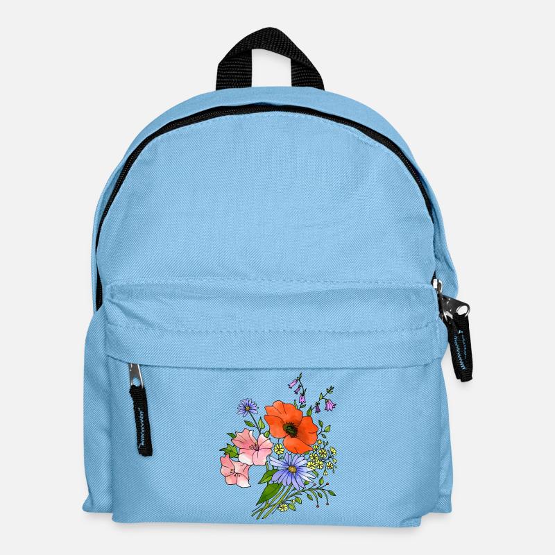 Blumen - Kinder Rucksack - Hellblau