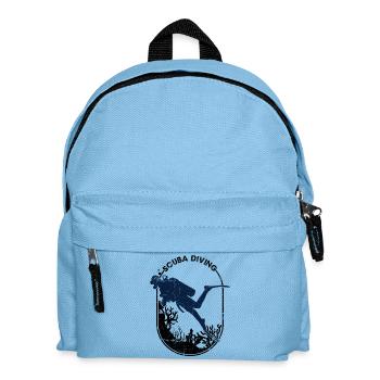 Tauchen Taucher Silhouette Design - Kinder Rucksack - Hellblau - Vorne