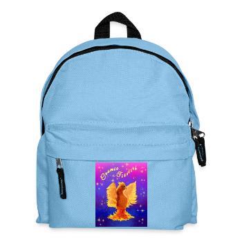 Un cyber-oiseau cosmique orange - Sac à dos Enfant - bleu clair - Devant