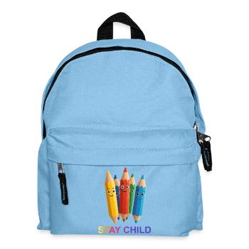 Colorful crayons with facial expressions - Kids' Backpack - light blue - Front