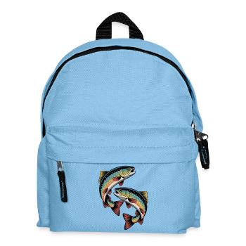 Two jumping trout - Kids' Backpack - light blue - Front