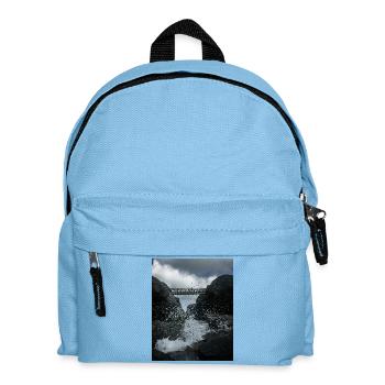 Stormy shot of the bridge that joins Porth island - Kids' Backpack - light blue - Front