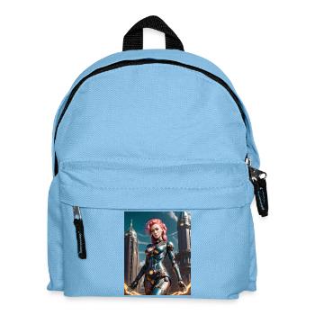 In a Metal Suit - GBC Sci-fi Warrior Woman - Kids' Backpack - light blue - Front