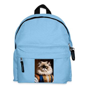Patte de velours royale – Le chat aristocrate - Sac à dos Enfant - bleu clair - Devant