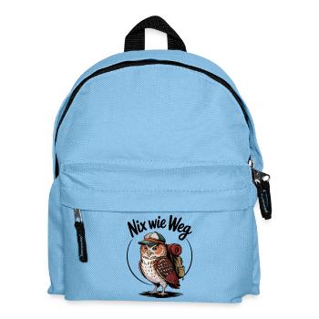 Waldwanderer Eule mit Rucksack - Kinder Rucksack - Hellblau - Vorne