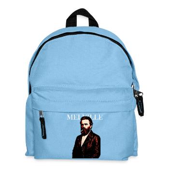 Herman Melville Noir Leather Portrait - Kids' Backpack - light blue - Front